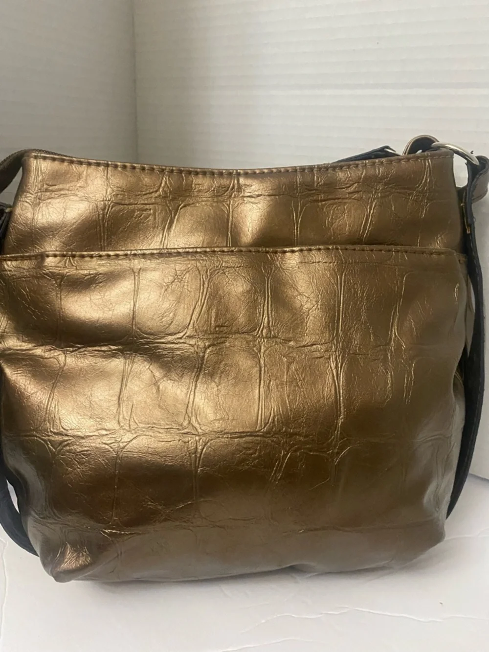 Rosetti Bronze Croc-Embossed Shoulder Crossbody Shoulder Bag
